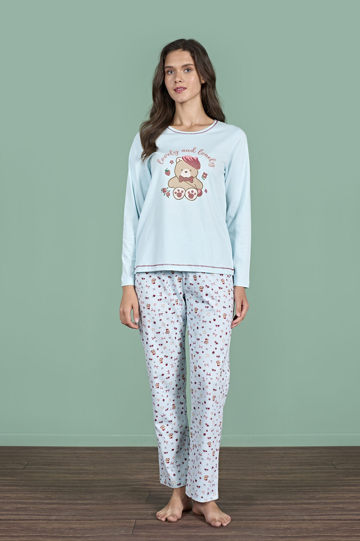 Pijadore 1926 (M-L-XL-XXL) Uzun Kollu Bayan Pijama Takım 4'lü