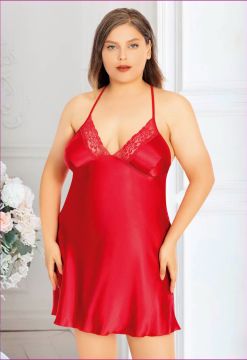 Miss Laris 4026 Battal Beden Bayan Saten Gecelik
