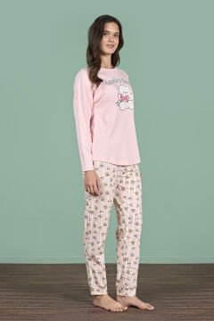 Pijadore 1947 (M-L-XL-XXL) Uzun Kollu Bayan Pijama Takım 4'lü SOMON - M-L-XL-XXL
