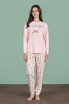 Pijadore 1947 (M-L-XL-XXL) Uzun Kollu Bayan Pijama Takım 4'lü SOMON - M-L-XL-XXL