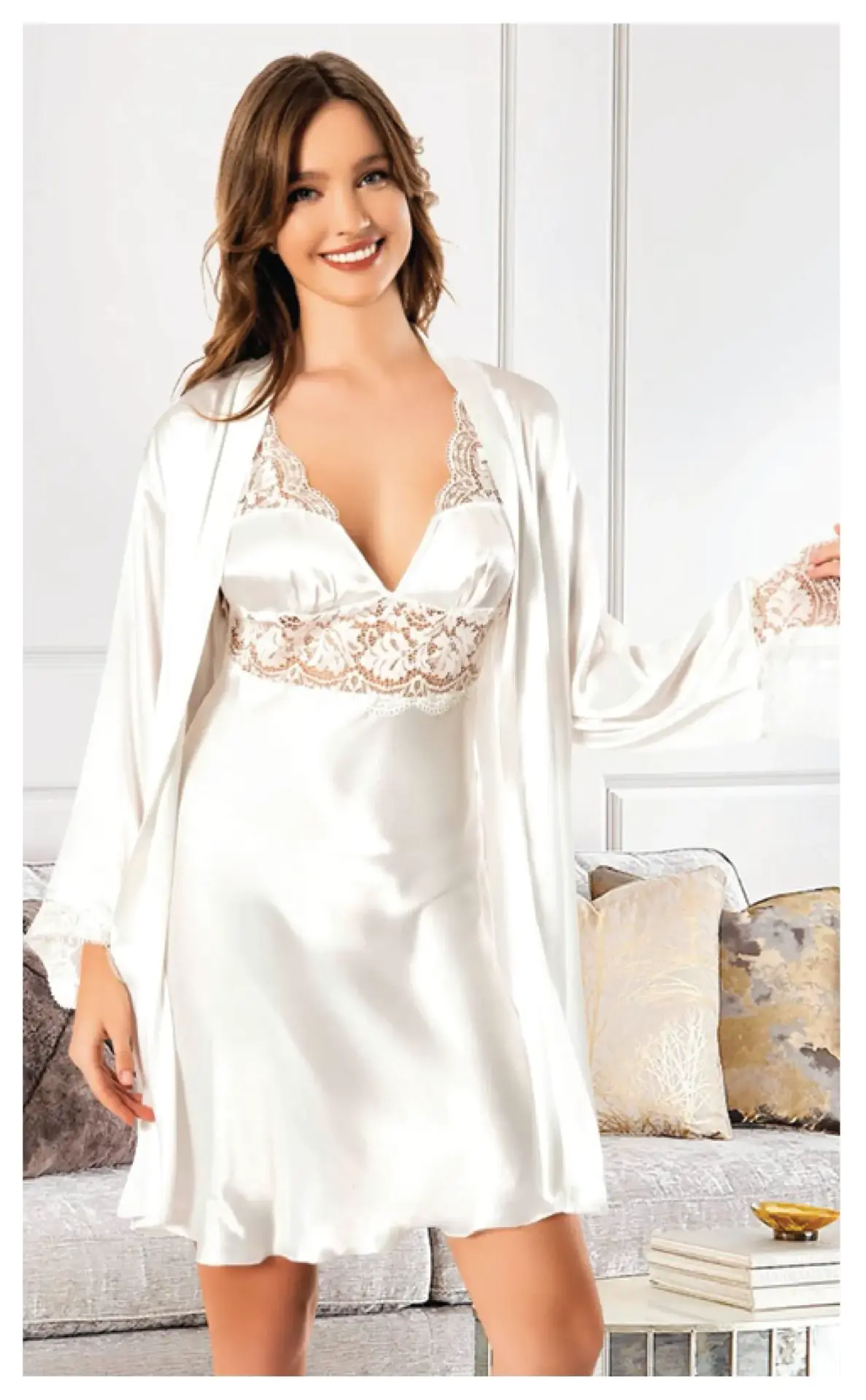 Miss Laris 5061 (M-L-XL) Bayan İkili Saten Takım