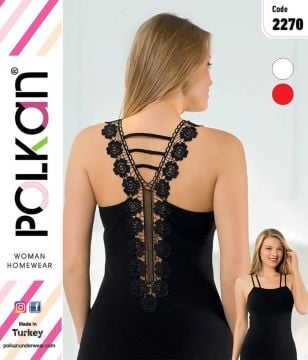 Polkan 2270 Sırtı Güpürlü Bayan Atlet