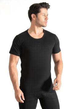 Seher 0002 Renkli Penye Bisiklet Yaka Erkek Fanila 6'lı SİYAH - 5/XL