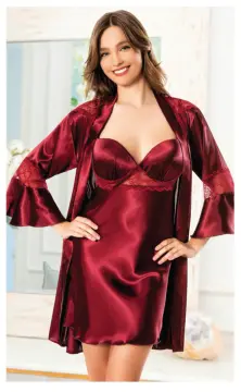 Miss Laris 5068 (M-L-XL) Bayan İkili Saten Takım