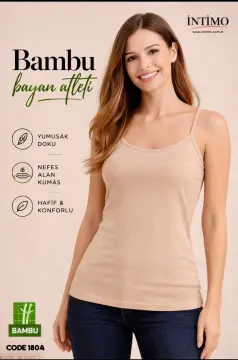 İntimo 1804 (S-M-L-XL) Bambu Bayan İp Askılı Atlet 6'lı
