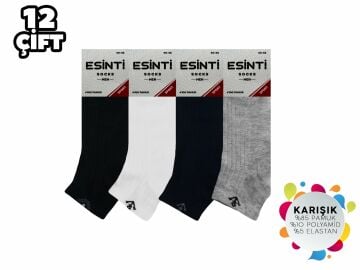 Esinti 19-4 %100 Pamuk Erkek Penye Patik 12'li