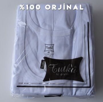 Tutku 0101 Erkek Beyaz Penye Atlet 6'lı