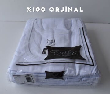 Tutku 0101 Erkek Beyaz Penye Atlet 6'lı