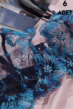 Aysemin Brodeli 7008 B Cup Balenli Desteksiz Bayan Sütyen Takım 6'lı