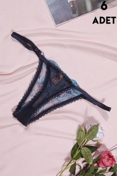 Aysemin Brodeli 7008 B Cup Balenli Desteksiz Bayan Sütyen Takım 6'lı