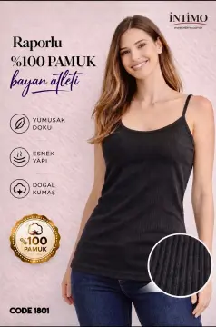 İntimo 1801 (S-M-L-XL) Raporlu Bayan İp Askılı Atlet 6'lı