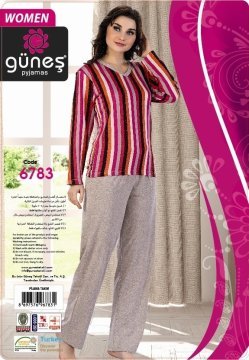 GÜNEŞ 6783 UZUN KOL MEVSİMLİK BAYAN PİJAMA TAKIM