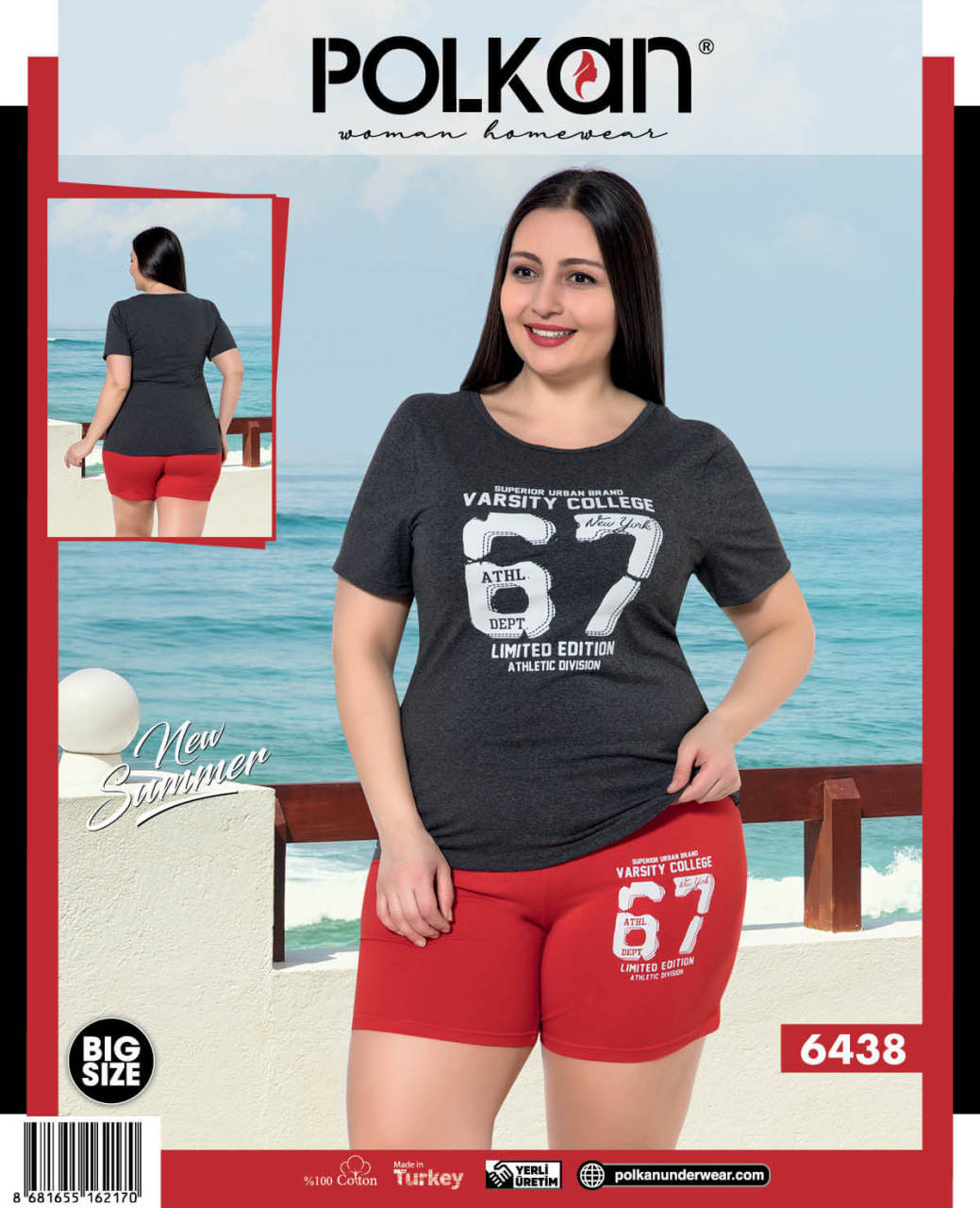 Polkan 6438 Battal Bayan Şortlu Takım