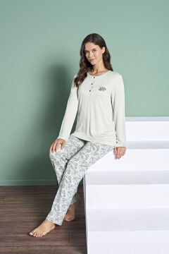 Pijadore 1978 (M-L-XL-XXL) Uzun Kollu Bayan Pijama Takım 4'lü