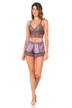 Moongirl 312 Bayan Saten Şortlu Takım