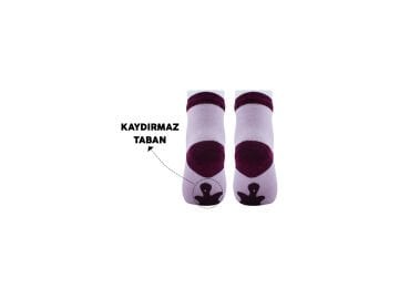 Panda 08 (1-6 Yaş) Doğal Pamuk Kaydırmaz Taban Abs'li Kız Erkek Bebek Çorap 12'li