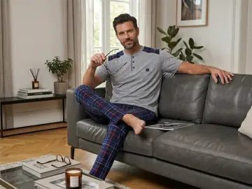Kapitex 5908 (M-L-XL-XXL) Erkek Kısa Kol Pijama Takım 4'lü