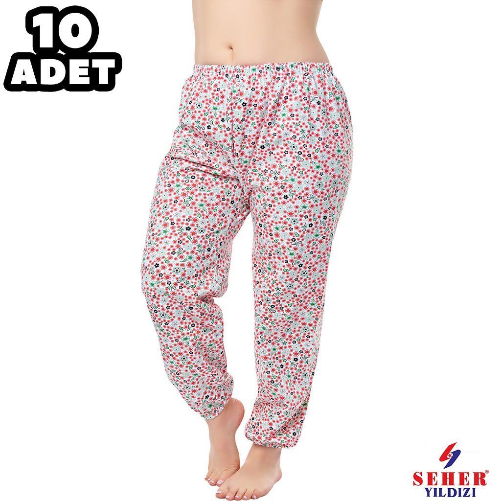 Seher 0056 İki İplik Empirme Lastikli Bayan Pijama Alt 10'lu
