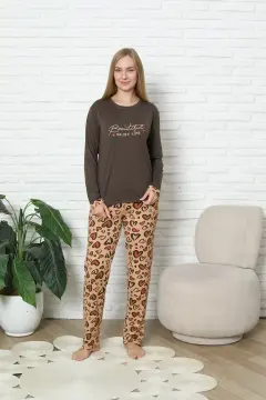 Kapitex 59141 (M-L-XL-XXL) Bayan Uzun Kol Pijama Takım 4'lü