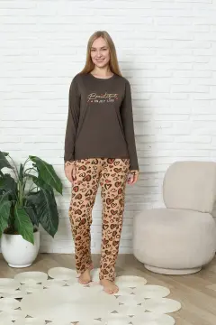 Kapitex 59141 (M-L-XL-XXL) Bayan Uzun Kol Pijama Takım 4'lü