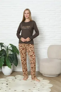Kapitex 59141 (M-L-XL-XXL) Bayan Uzun Kol Pijama Takım 4'lü