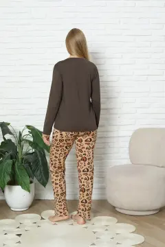 Kapitex 59141 (M-L-XL-XXL) Bayan Uzun Kol Pijama Takım 4'lü