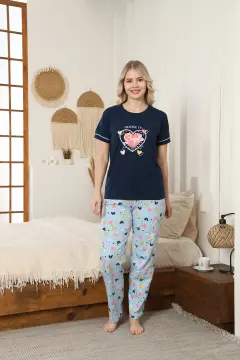 Kapitex 59157 (M-L-XL-XXL) Bayan Kısa Kol Pijama Takım 4'lü