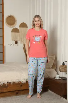 Kapitex 59157 (M-L-XL-XXL) Bayan Kısa Kol Pijama Takım 4'lü