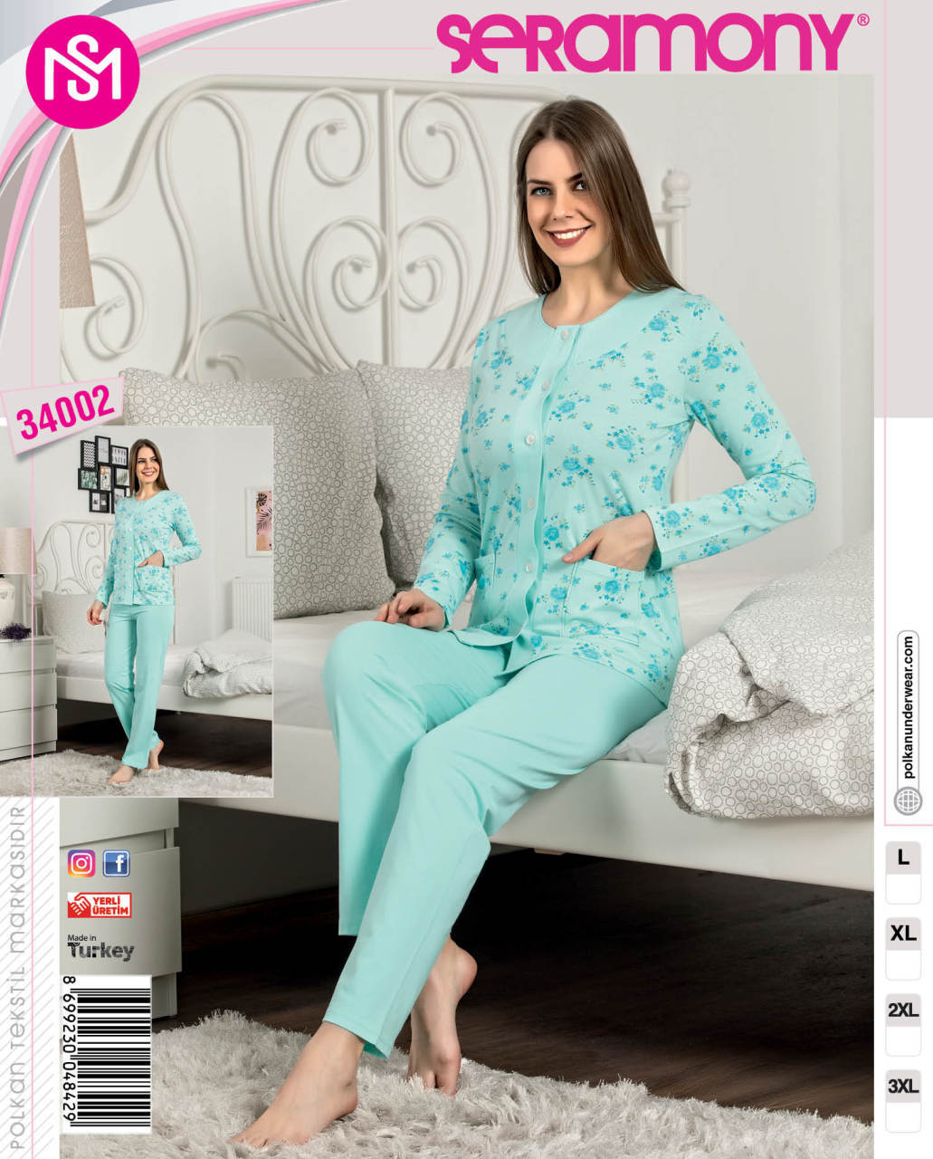 Seramony 34002 Uzun Kollu Bayan Pijama Takımı