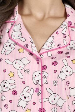 Pijadore 1939 (M-L-XL-XXL) Uzun Kollu Bayan Pijama Takım 4'lü