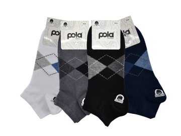 Pola 1447 Pamuklu Likralı Erkek Patik 12'li