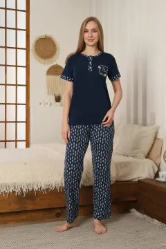 Kapitex 59175 (M-L-XL-XXL) Bayan Kısa Kol Pijama Takım 4'lü