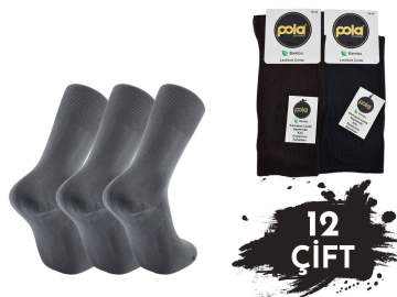 Pola 1338 Diyabetik Garson Bambu Çorap 12'li