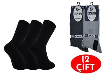 Aksu Dikişsiz Erkek Merserize Çorap 12'li