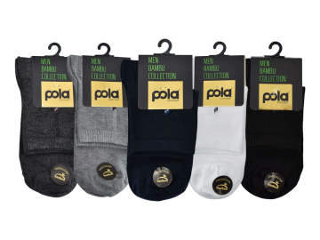 Pola 1662 Parfümlü Yazlık Yarım Konç Dikişsiz Bambu Erkek Patik 12'li