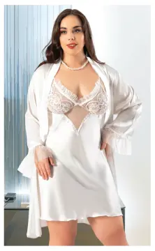 Miss Laris 6008 (2XL-3XL-4XL) Battal Beden Bayan İkili Saten Takım