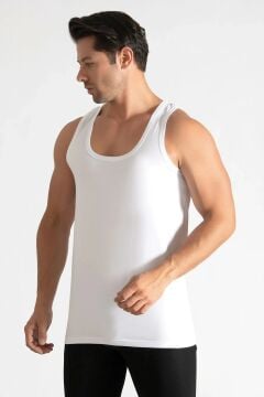 Tutku 0102 Erkek Beyaz Ribana Atlet 6'lı