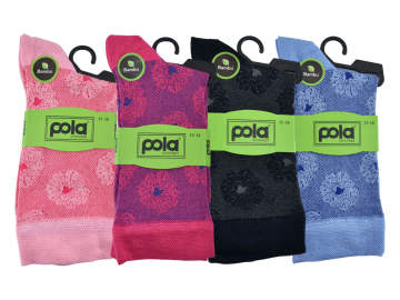 Pola 1306 Dört Mevsim Likralı Bayan Bambu Çorap 12'li