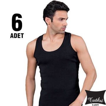 Tutku 0102 Erkek Renkli Ribana Atlet 6'lı