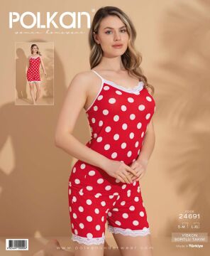 Polkan 24691 Beden (SM-LXL) Viskon Bayan Şortlu Takım 6'lı