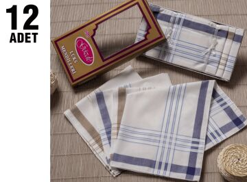 Gözde GSK-06 %100 Pamuk (46X46Cm) Erkek Mendil 12'li