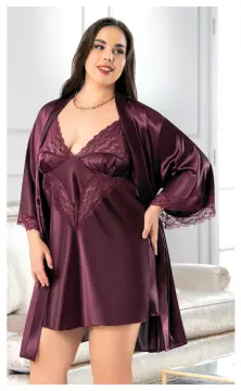Miss Laris 6005 (2XL-3XL-4XL) Battal Beden Bayan İkili Saten Takım