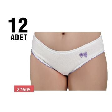 Güryıldız 27605 Penye Ribana Ponponlu Kız Çocuk Külot 12'li