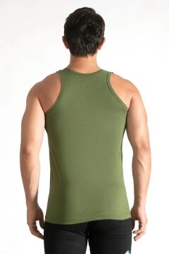 Seher 0001 Renkli Erkek Penye Atlet 6'lı HAKİ - 7/3XL