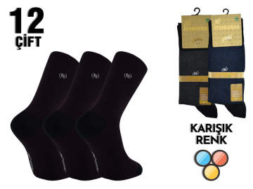 Mısırlı 2004 Bambu Dikişsiz Jakarlı Erkek Çorap 12'li