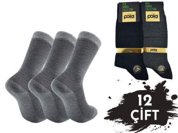 Pola 1613 Yazlık Likralı Erkek Bambu Çorap 12'li