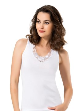 Namaldı 238 Kadın Ribana Geniş Askılı Güpürlü Atlet