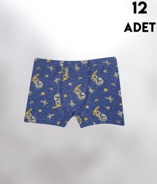 Kota 1013 Baskılı Erkek Çocuk Boxer 12'li