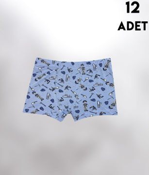Kota 1013 Baskılı Erkek Çocuk Boxer 12'li
