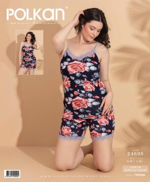 Polkan 24695 Beden (SM-LXL) Viskon Bayan Şortlu Takım 6'lı
